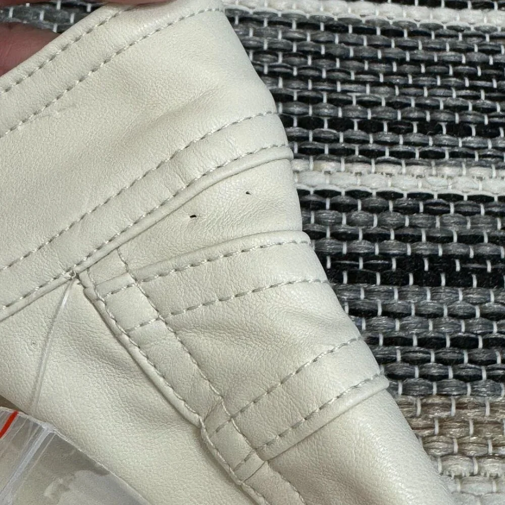 Free People We The Free Rebel Vegan Faux Leather Moto Pants Ivory‎ Cream Size 10